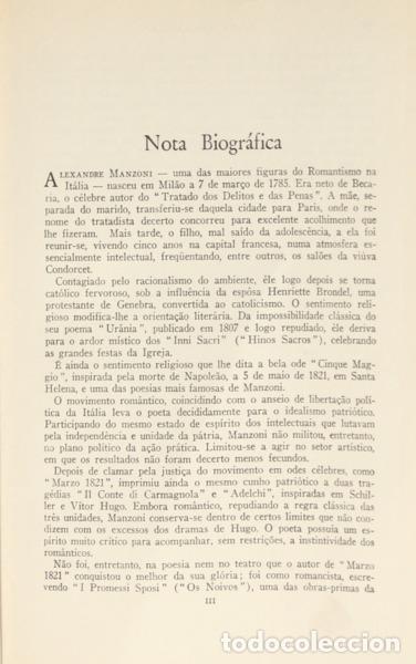 Libros: MANZONI. (Alexandre) - OS NOIVOS. [2 VOLUMES] - Foto 2