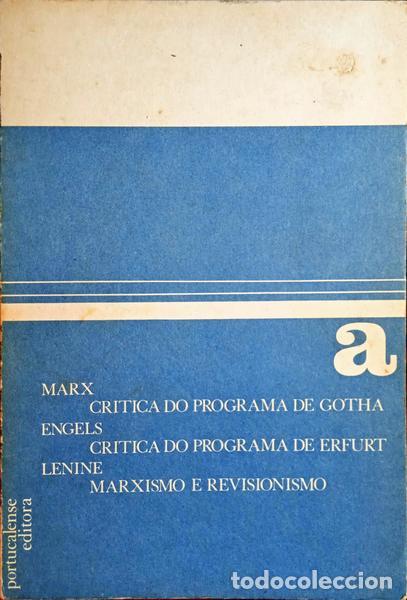 Libros: MARX. (Karl), Friedrich Engels e Lenine. - CRITICA DO PROGRAMA DE GOTHA. CRITICA DO PROGRAMA DE ERFU - Foto 1
