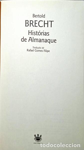 Libros: BRECHT. (Bertold) - HIST&Oacute;RIAS DE ALMANAQUE. - Foto 1