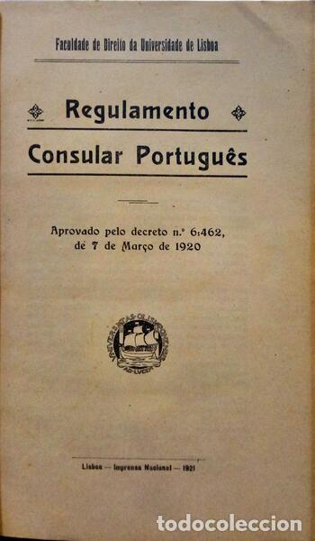 Libros: REGULAMENTO CONSULAR PORTUGU&Ecirc;S. - Foto 1