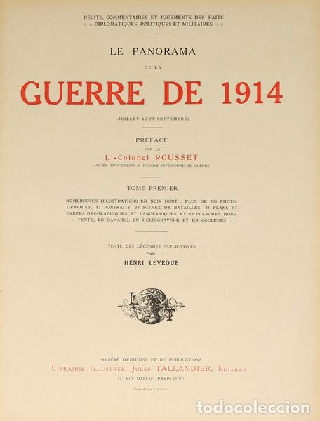 Libros: PANORAMA (LE) DE LA GUERRE DE 1914. [6 VOLUMES]. - Foto 2