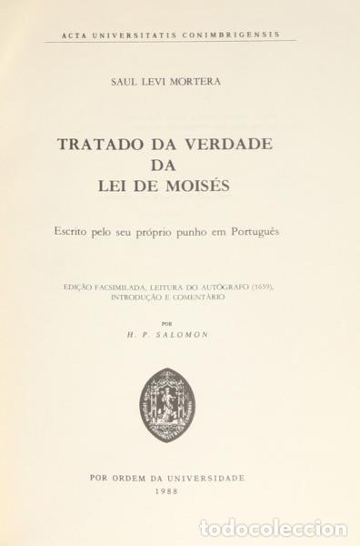 Libros: LEVI MORTERA. (Saul) - TRATADO DA VERDADE DA LEI DE MOIS&Eacute;S. - Foto 1