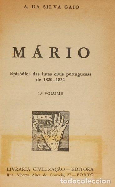 Libros: SILVA GAIO. (Ant&oacute;nio da) - M&Aacute;RIO, [2 VOLS.] - Foto 1