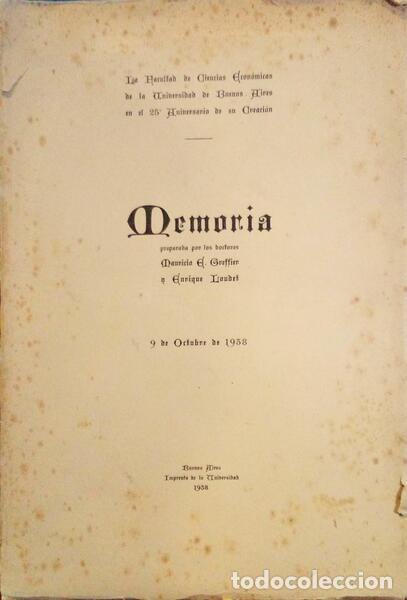 Libros: GREFFEN (Mauricio E.) e Enrique Loudef. - MEMORIA. - Foto 1