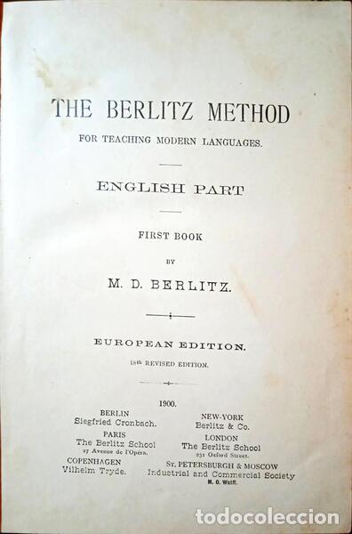 Libros: BERLITZ. (M.D.) - THE BERLITZ METHOD FOR TEACHING MODERN LANGUAGES. ENGLISH PART. - Foto 2