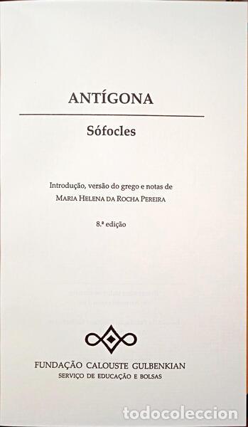 Libros: S&Oacute;FOCLES. - ANT&Iacute;GONA. [8.&ordf; EDI&Ccedil;&Atilde;O] - Foto 2