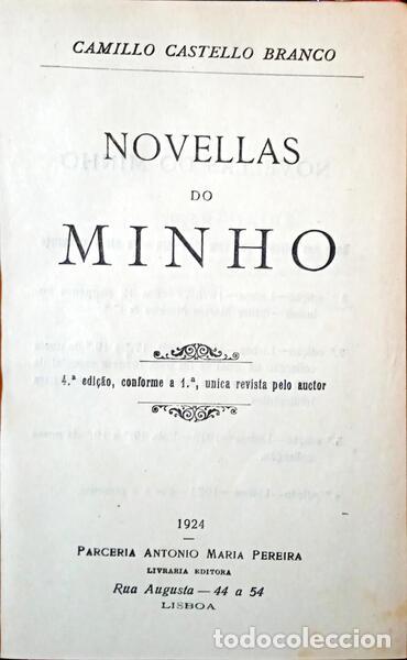 Libros: CASTELO BRANCO. (Camilo) - NOVELAS DO MINHO. [4.&ordf; + 5.&ordf; EDI&Ccedil;&Atilde;O]. - Foto 2
