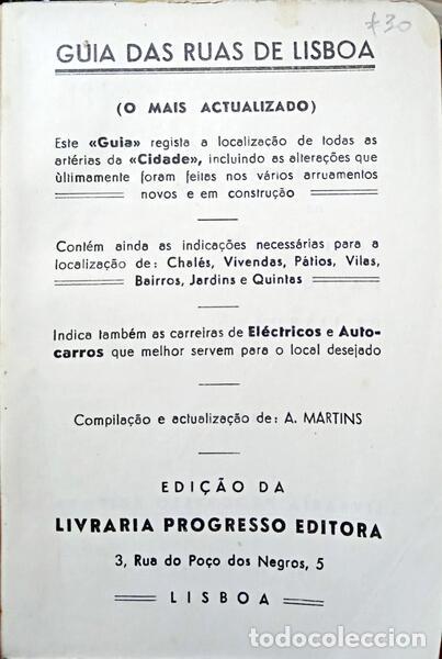 Libros: MARTINS. (A.) - GUIA DAS RUAS DE LISBOA. - Foto 1