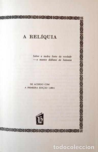 Libros: E&Ccedil;A DE QUEIROZ. (Jos&eacute; Maria de) - A REL&Iacute;QUIA. - Foto 2