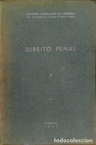 Libros: CAVALEIRO DE FERREIRA. (Manuel) - DIREITO PENAL. [VOLUME 2] - Foto 1