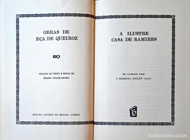 Libros: E&Ccedil;A DE QUEIROZ. (Jos&eacute; Maria de) - A ILUSTRE CASA DE RAMIRES. - Foto 2