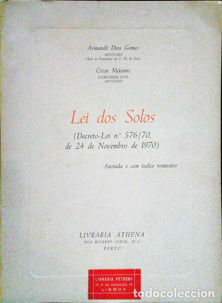 Libros: DIAS GOMES. (Armando) e C&eacute;sar M&aacute;ximo. - LEI DOS SOLOS. - Foto 1