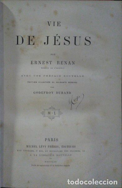 Libros: RENAN. (Ernest) - VIE DE J&Eacute;SUS. - Foto 1