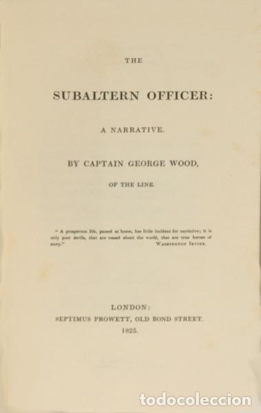 Libros: WOOD. (George) - THE SUBALTERN OFFICER: A NARRATIVE. - Foto 1