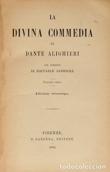 Libros: ALIGHIERI. (Dante) - LA DIVINA COMMEDIA. - Foto 1