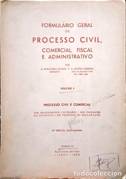 Libros: OLIVEIRA RAMOS. (A. de) e Ant&oacute;nio Sim&otilde;es Correia. - PROCESSO CIVIL E COMERCIAL. [VOLUME I - 4.&ordf; EDI&Ccedil; - Foto 1
