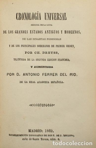 Libros: DREYSS. (Charles Louis) - CRONOLOG&Iacute;A UNIVERSAL. - Foto 1