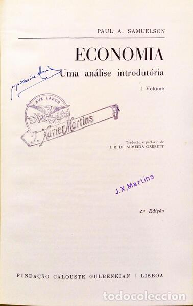 Libros: SAMUELSON. (Paul A.) - ECONOMIA: UMA AN&Aacute;LISE INTRODUT&Oacute;RIA. [ED. MISTAS] - Foto 2