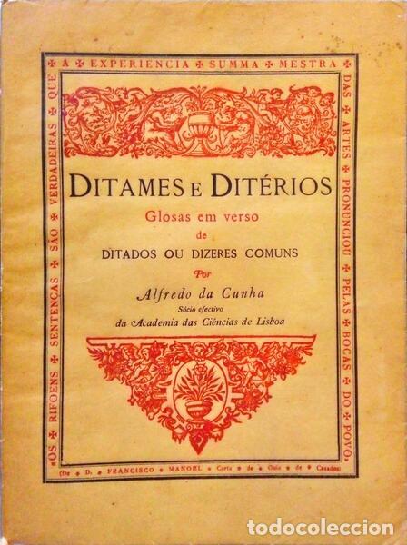 Libros: CUNHA. (Alfredo da) - DITAMES E DIT&Eacute;RIOS. - Foto 1
