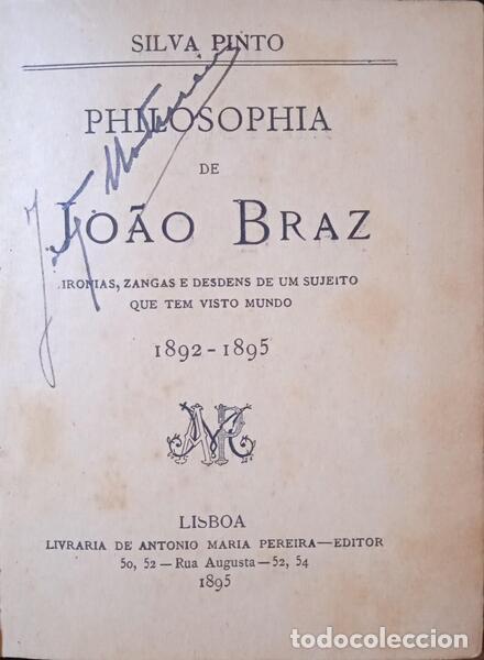 Libros: SILVA PINTO. - PHILOSOPHIA DE JO&Atilde;O BRAZ. - Foto 1