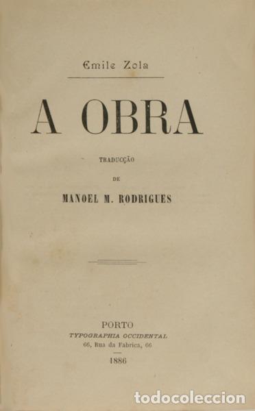 Libros: ZOLA. (&Eacute;mile) - A OBRA. - Foto 1