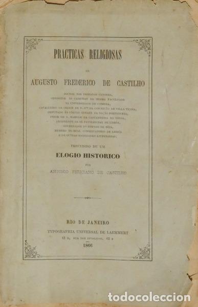 Libros: FREDERICO DE CASTILHO. (Augusto) - PRACTICAS RELIGIOSAS. - Foto 1