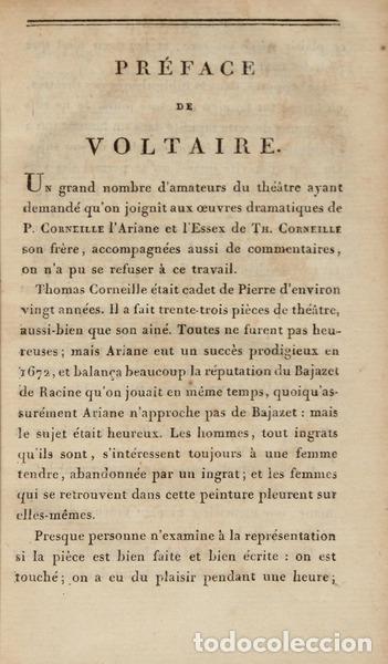 Libros: CORNEILLE. (Thomas) - CHEFS-D�OEUVRE DE TH. CORNEILLE, AVEC LES REMARQUES DE VOLTAIRE. - Foto 2