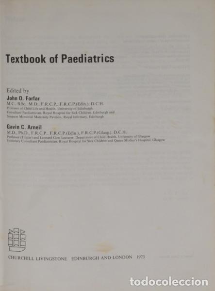 Libros: FORFAR. (John O.) e Gavin C. Arneil. - TEXTBOOK OF PAEDIATRICS. - Foto 1