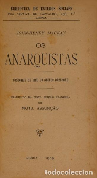 Libros: MACKAY. (John-Henry) - OS ANARQUISTAS: I E II. - Foto 1