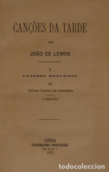 Libros: LEMOS. (Jo&atilde;o de) - CAN&Ccedil;&Otilde;ES DA TARDE. - Foto 1