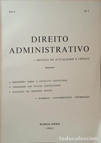 Libros: DIREITO ADMINISTRATIVO ANO 2, N.&ordm; 7, MAR&Ccedil;O-ABRIL 1981. - Foto 1