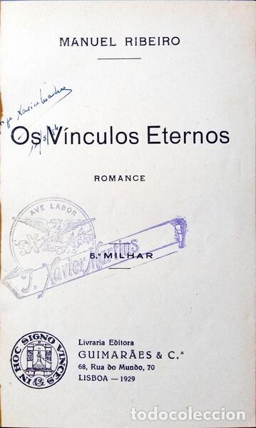 Libros: RIBEIRO. (Manuel) - OS VINCULOS ETERNOS. [5.&ordm; MILHAR] - Foto 1