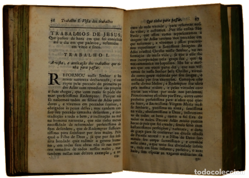 Libros: JESUS. (Frei Tom&eacute; de) - TRABALHOS DE JESUS. [1781] - Foto 3