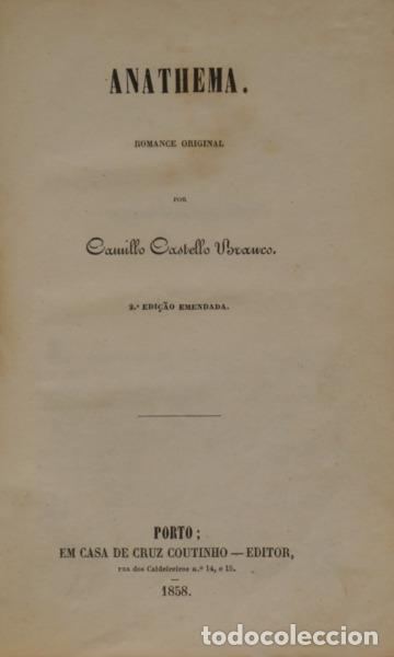 Libros: CASTELO BRANCO. (Camilo) - ANATHEMA. [2.&ordf; EDI&Ccedil;&Atilde;O] - Foto 1