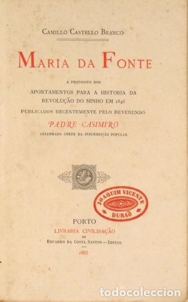 Libros: CASTELO BRANCO. (Camilo) - MARIA DA FONTE. - Foto 1