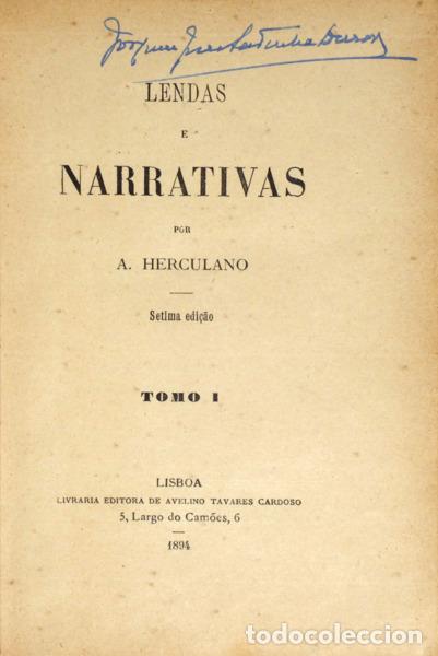 Libros: HERCULANO. (Alexandre) - LENDAS E NARRATIVAS. [7.&ordf; EDI&Ccedil;&Atilde;O] - Foto 1