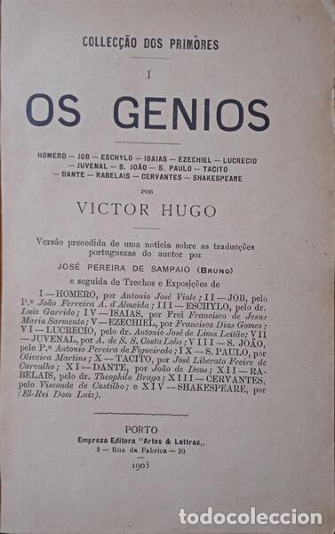 Libros: HUGO. (Victor) - OS GENIOS. - Foto 1