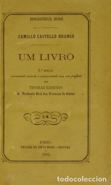 Libros: CASTELO BRANCO. (Camilo) - UM LIVRO. [3.&ordf; EDI&Ccedil;&Atilde;O] - Foto 1