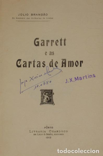 Libros: BRAND&Atilde;O. (J&uacute;lio) - GARRETT E AS CARTAS DE AMOR. - Foto 1