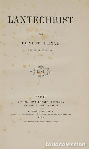 Libros: RENAN. (Ernest) - L�ANTECHRIST. - Foto 1