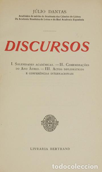 Libros: DANTAS. (J&uacute;lio) - DISCURSOS. - Foto 1