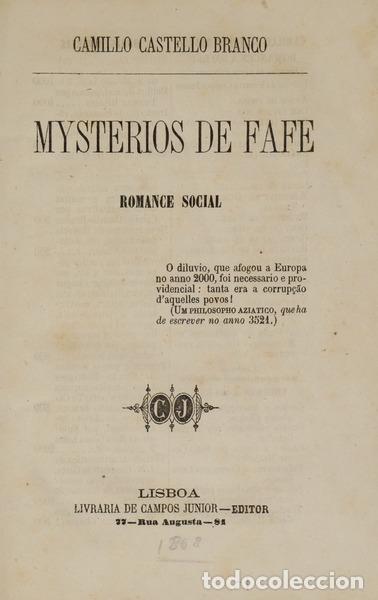 Libros: CASTELO BRANCO. (Camilo) - MYSTERIOS DE FAFE. - Foto 1