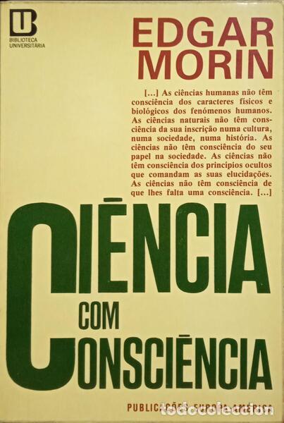 Libros: MORIN. (Edgar) - CI&Ecirc;NCIA COM CONSCI&Ecirc;NCIA. - Foto 1