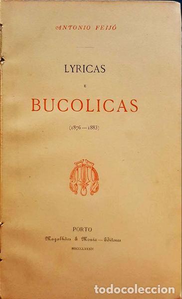 Libros: FEIJ&Oacute;. (Ant&oacute;nio) - LYRICAS E BUCOLICAS (1876-1883). - Foto 1