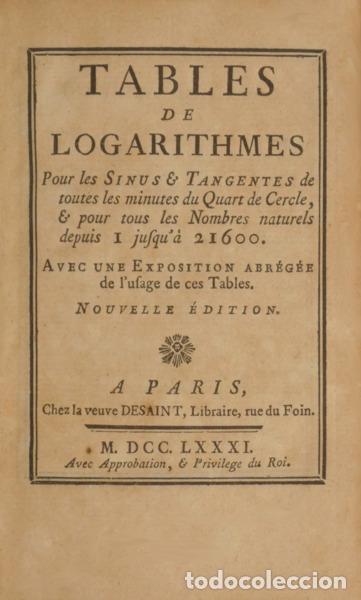 Libros: TABLES DE LOGARITHMES. - Foto 1
