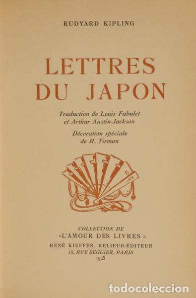 Libros: KIPLING. (Rudyard) - LETTRES DU JAPON. - Foto 1