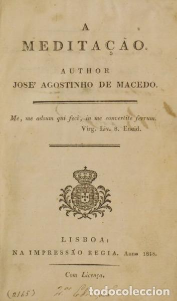 Libros: MACEDO. (Jos&eacute; Agostinho de) - A MEDITA&Ccedil;&Atilde;O. - Foto 1