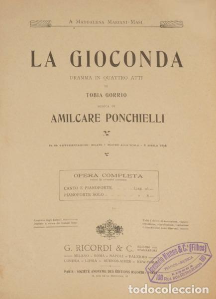Libros: PONCHIELLI. (Amilcare) - LA GIOCONDA. - Foto 1