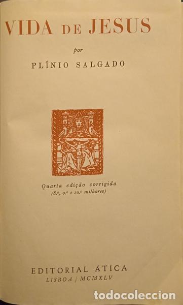 Libros: SALGADO. (Pl&iacute;nio) - VIDA DE JESUS. [4.&ordf; EDI&Ccedil;&Atilde;O] - Foto 2
