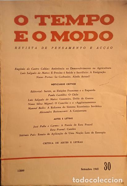 Libros: TEMPO (O) E O MODO, N.&ordm; 30. SETEMBRO 1965. - Foto 1